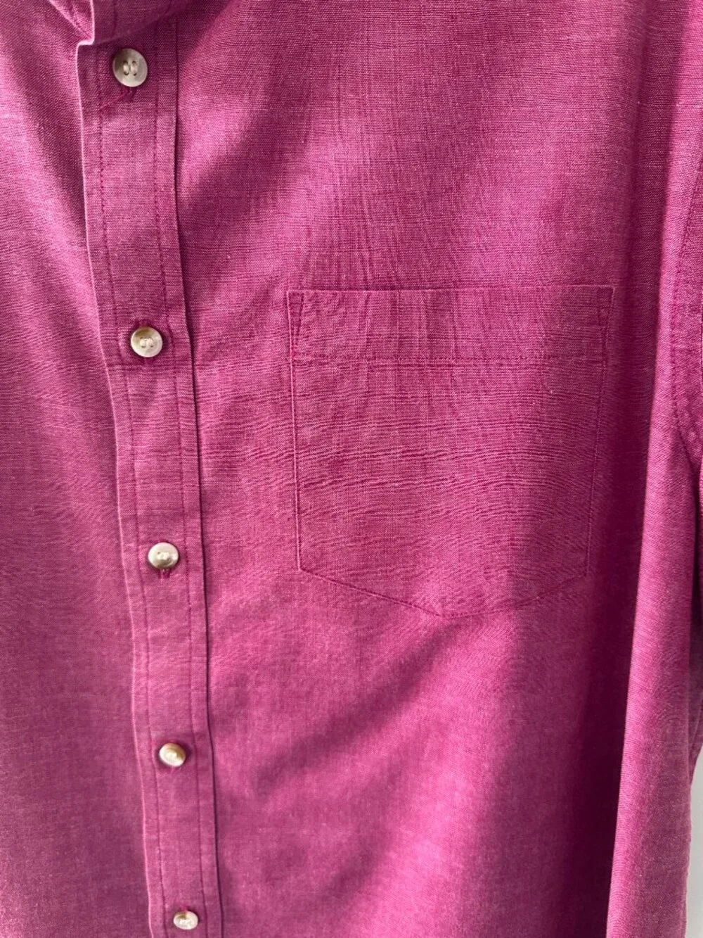 Banana Republic Pink Large 'Untucked Fit' Men's Short Sleeve Shirt 100% Cotton